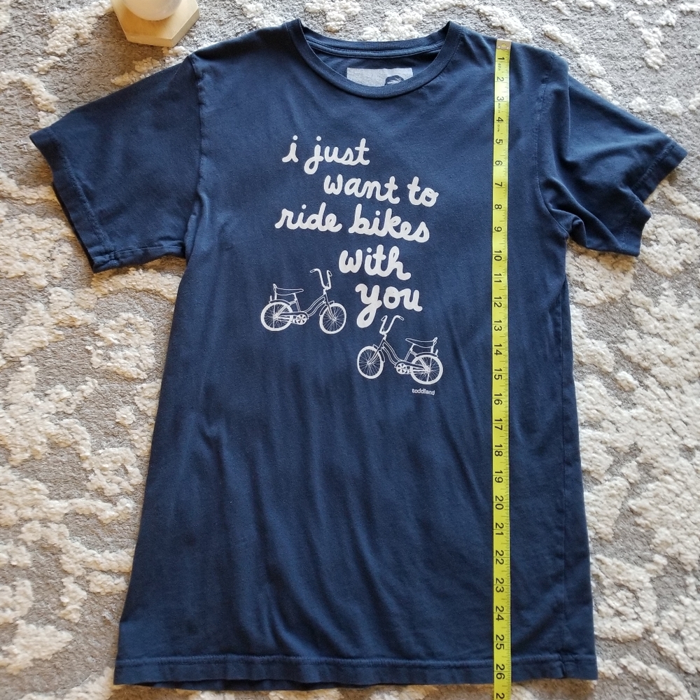 Toddland I Just Want to Ride Bike with You T Shirt Blue - Picture 5 of 5